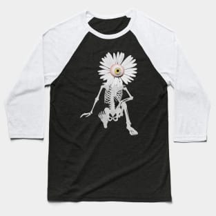 Flower Head One Eye Skeleton Baseball T-Shirt